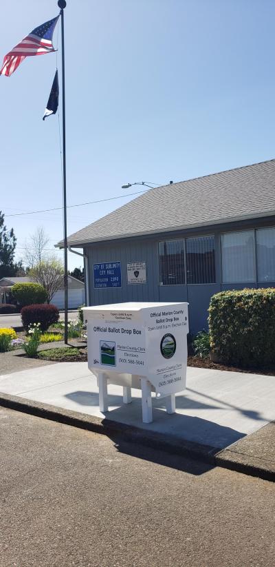 Ballot Drop Box in front of City Hall 245 NW Johnson St Sublimity, OR